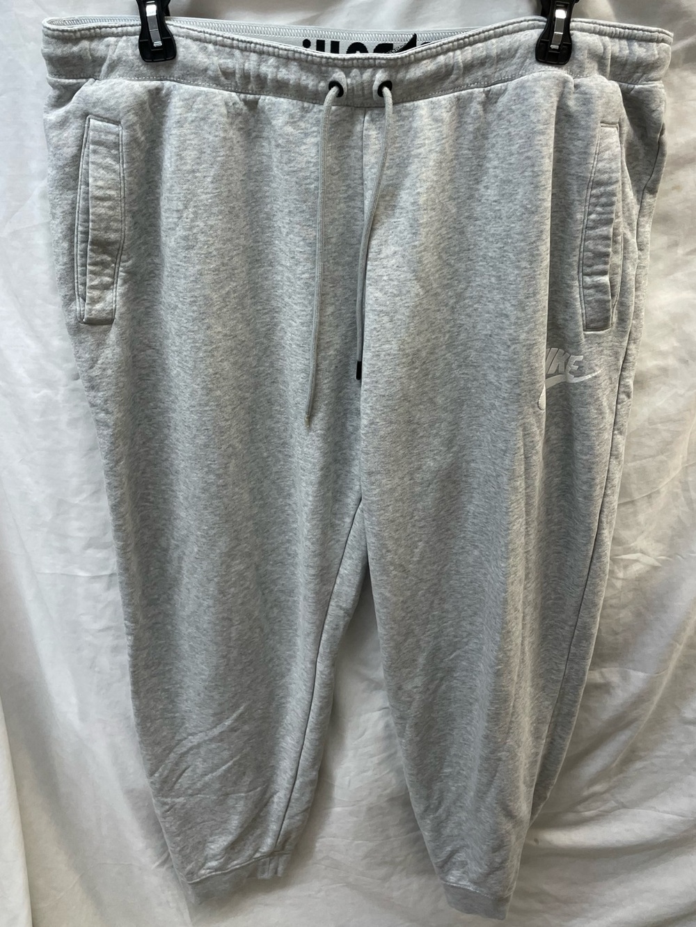 Nike Light Gray Men's Fleece Joggers with Drawstring sz XL